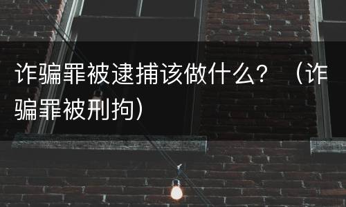 诈骗罪被逮捕该做什么？（诈骗罪被刑拘）