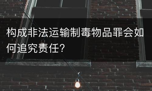 构成非法运输制毒物品罪会如何追究责任?