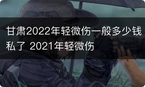 甘肃2022年轻微伤一般多少钱私了 2021年轻微伤