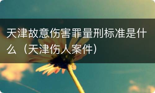 天津故意伤害罪量刑标准是什么（天津伤人案件）
