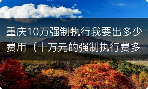 重庆10万强制执行我要出多少费用（十万元的强制执行费多少）