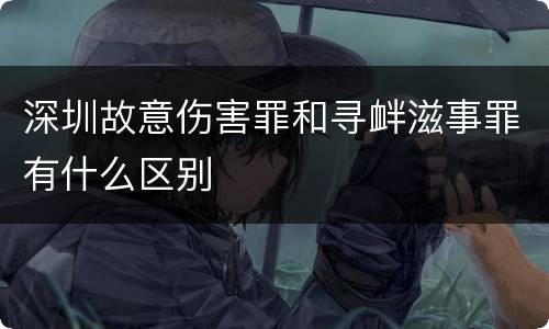 深圳故意伤害罪和寻衅滋事罪有什么区别