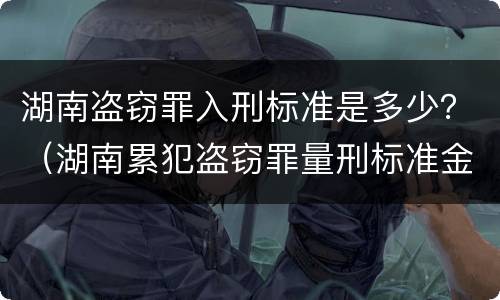 湖南盗窃罪入刑标准是多少？（湖南累犯盗窃罪量刑标准金额）