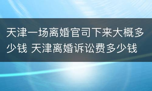 天津一场离婚官司下来大概多少钱 天津离婚诉讼费多少钱