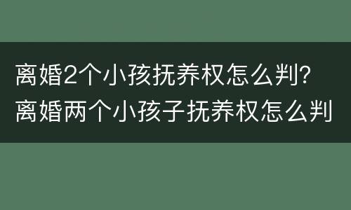 离婚2个小孩抚养权怎么判？ 离婚两个小孩子抚养权怎么判定