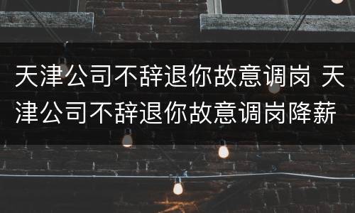 天津公司不辞退你故意调岗 天津公司不辞退你故意调岗降薪