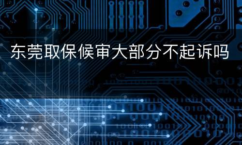 东莞取保候审大部分不起诉吗