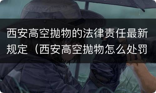 西安高空抛物的法律责任最新规定（西安高空抛物怎么处罚）