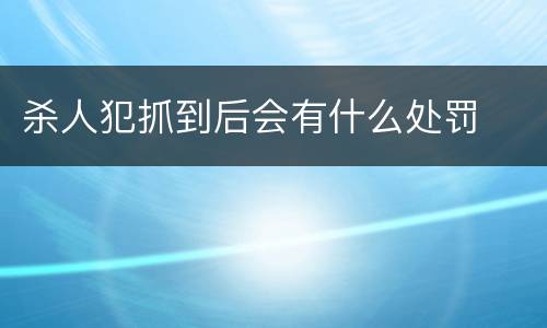 杀人犯抓到后会有什么处罚