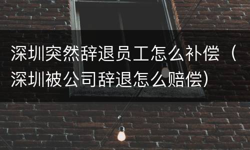 深圳突然辞退员工怎么补偿（深圳被公司辞退怎么赔偿）
