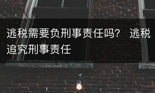 逃税需要负刑事责任吗？ 逃税追究刑事责任