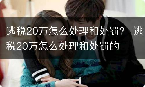 逃税20万怎么处理和处罚？ 逃税20万怎么处理和处罚的