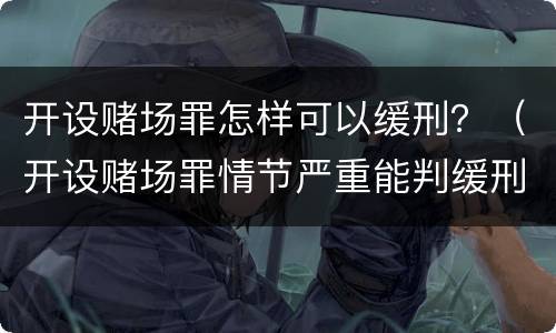 开设赌场罪怎样可以缓刑？（开设赌场罪情节严重能判缓刑吗）