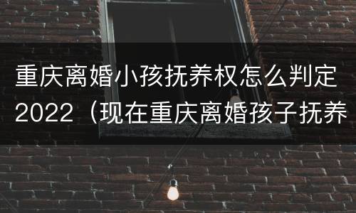 重庆离婚小孩抚养权怎么判定2022（现在重庆离婚孩子抚养费一般多少钱）