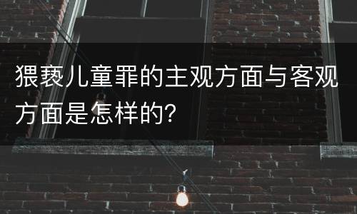 猥亵儿童罪的主观方面与客观方面是怎样的？