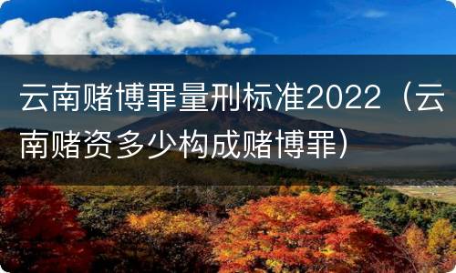 云南赌博罪量刑标准2022（云南赌资多少构成赌博罪）
