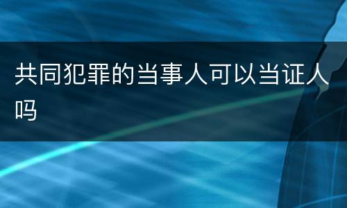 共同犯罪的当事人可以当证人吗