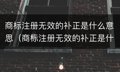 商标注册无效的补正是什么意思（商标注册无效的补正是什么意思啊）