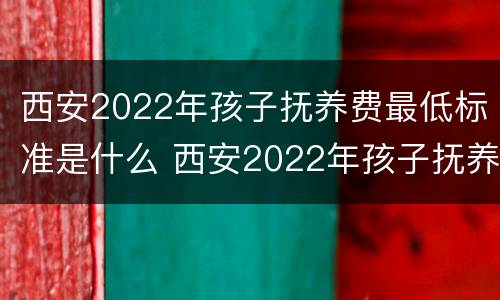 西安2022年孩子抚养费最低标准是什么 西安2022年孩子抚养费最低标准是什么呢