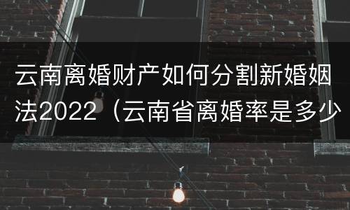 云南离婚财产如何分割新婚姻法2022（云南省离婚率是多少）