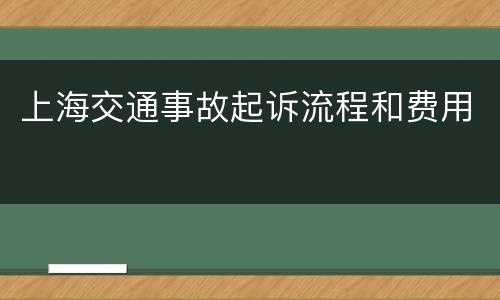 上海交通事故起诉流程和费用