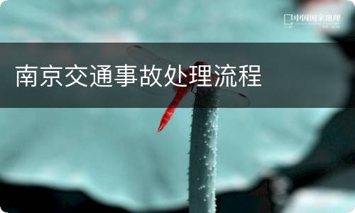 南京交通事故处理流程