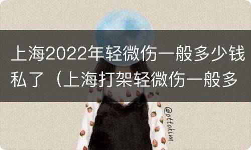 上海2022年轻微伤一般多少钱私了（上海打架轻微伤一般多少钱私了）
