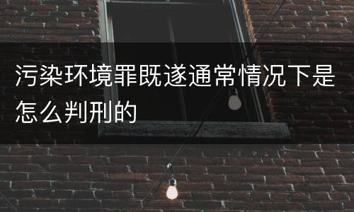 污染环境罪既遂通常情况下是怎么判刑的