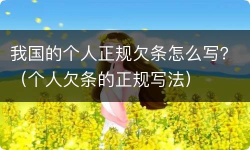 我国的个人正规欠条怎么写？（个人欠条的正规写法）