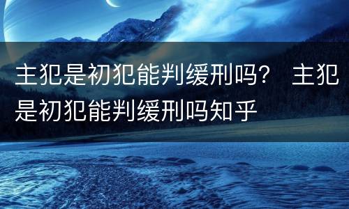 主犯是初犯能判缓刑吗？ 主犯是初犯能判缓刑吗知乎