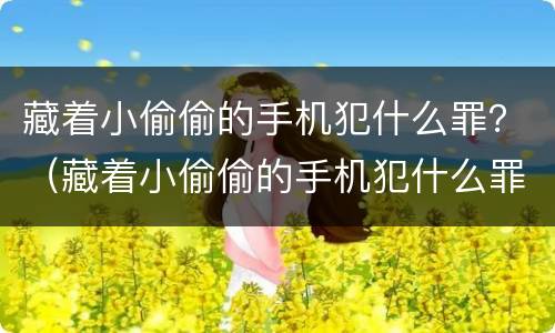 藏着小偷偷的手机犯什么罪？（藏着小偷偷的手机犯什么罪呢）