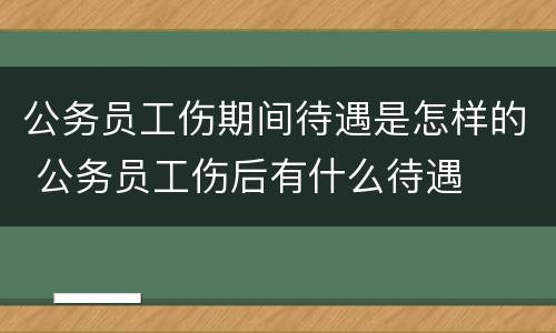 公务员工伤期间待遇是怎样的 公务员工伤后有什么待遇