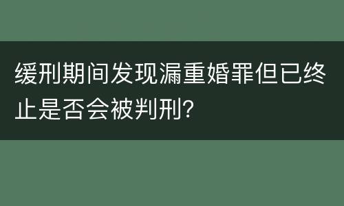 缓刑期间发现漏重婚罪但已终止是否会被判刑？