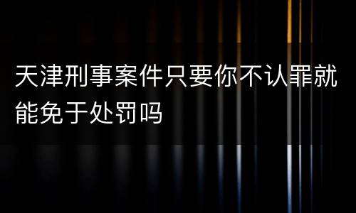 天津刑事案件只要你不认罪就能免于处罚吗
