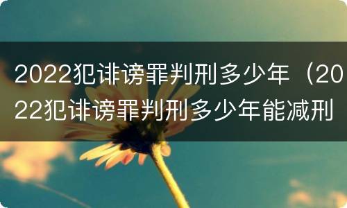 2022犯诽谤罪判刑多少年（2022犯诽谤罪判刑多少年能减刑）