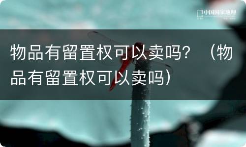 物品有留置权可以卖吗？（物品有留置权可以卖吗）