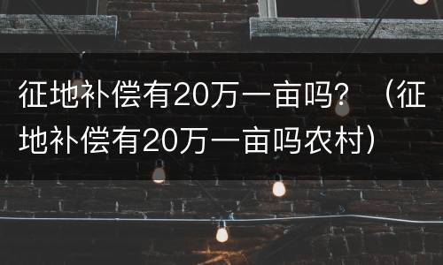 征地补偿有20万一亩吗？（征地补偿有20万一亩吗农村）