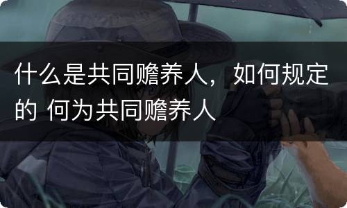 什么是共同赡养人，如何规定的 何为共同赡养人