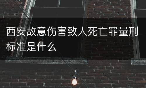 西安故意伤害致人死亡罪量刑标准是什么