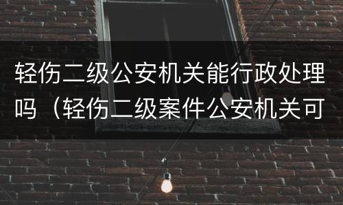 轻伤二级公安机关能行政处理吗（轻伤二级案件公安机关可以调解吗）