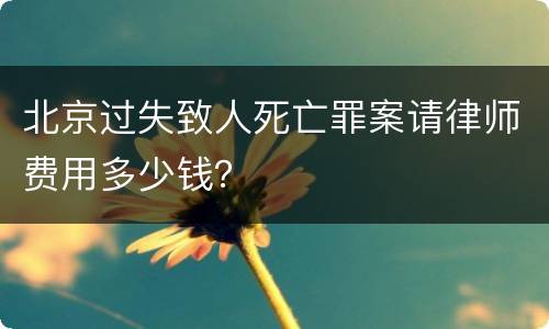北京过失致人死亡罪案请律师费用多少钱？