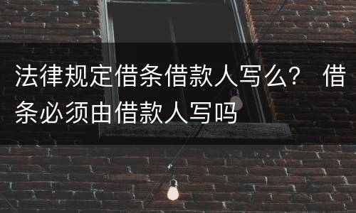 法律规定借条借款人写么？ 借条必须由借款人写吗