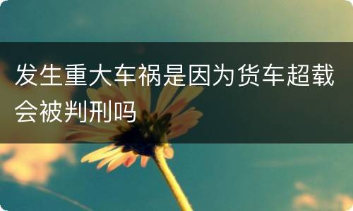 发生重大车祸是因为货车超载会被判刑吗
