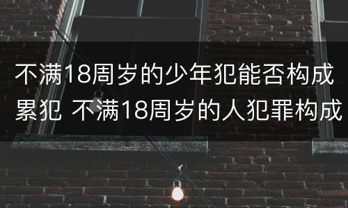 不满18周岁的少年犯能否构成累犯 不满18周岁的人犯罪构成累犯吗