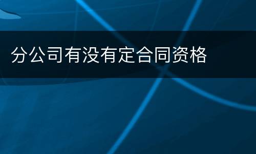 分公司有没有定合同资格