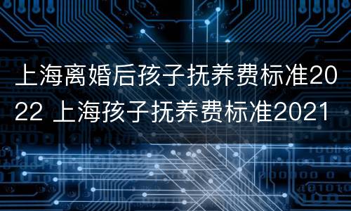 上海离婚后孩子抚养费标准2022 上海孩子抚养费标准2021