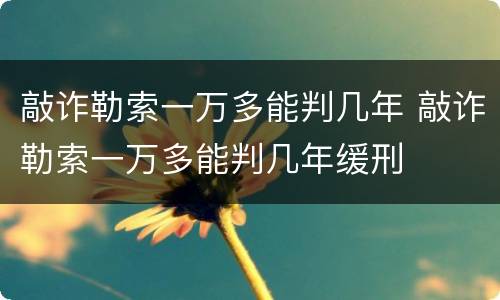 敲诈勒索一万多能判几年 敲诈勒索一万多能判几年缓刑