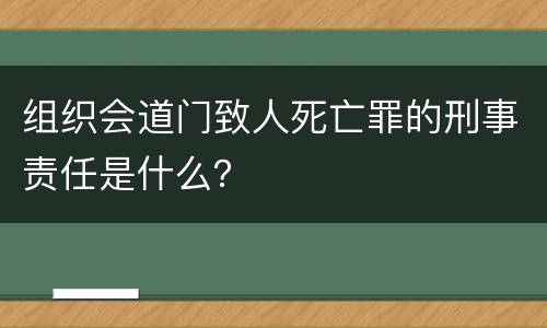 组织会道门致人死亡罪的刑事责任是什么？