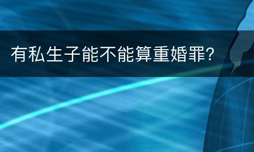 有私生子能不能算重婚罪？