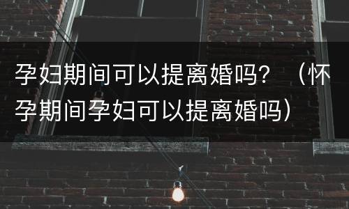 孕妇期间可以提离婚吗？（怀孕期间孕妇可以提离婚吗）